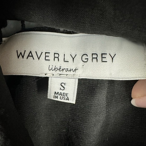 Waverly Grey Women Black Halter Sleeveless Blouse S Lace Back Textured - Picture 4 of 11